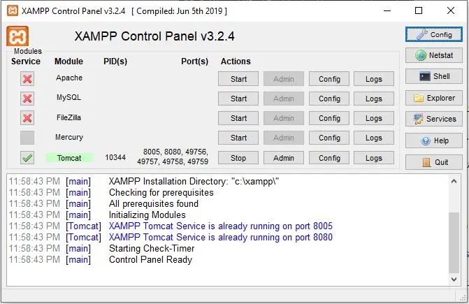 نرم افزار XAMPP برای اتصال به MySQL